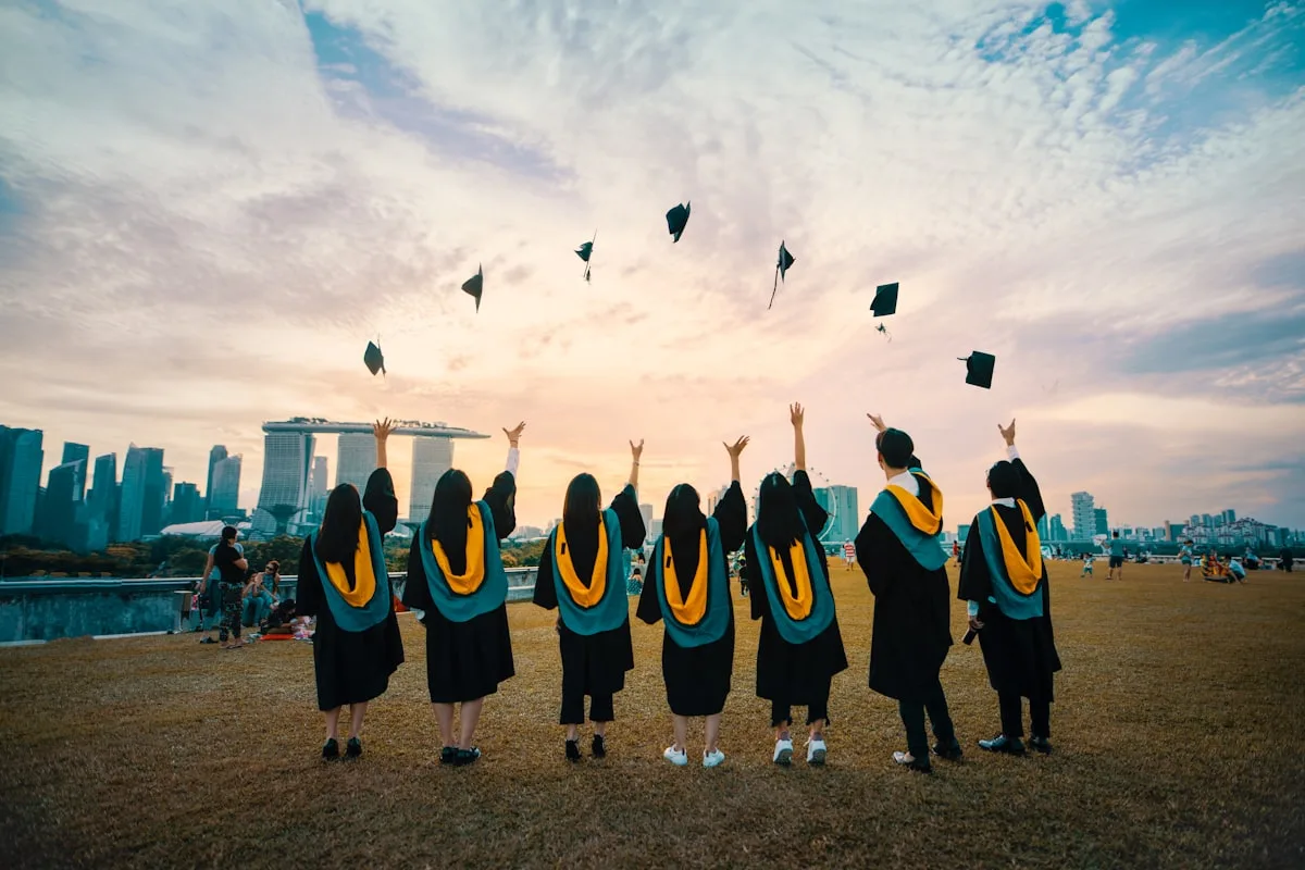 Graduates celebrating after university